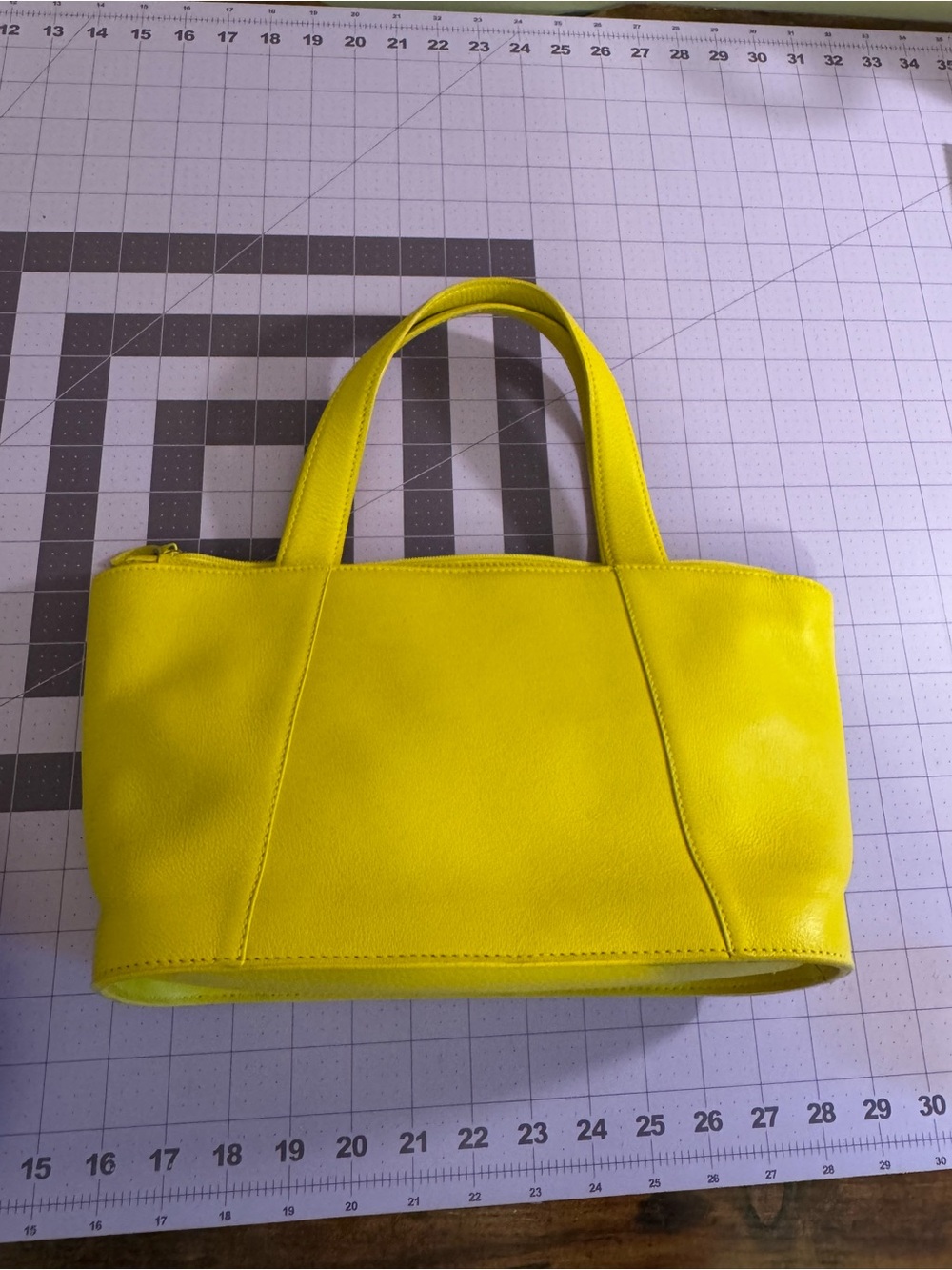 Yellow Leather Tote Bag - Fiori